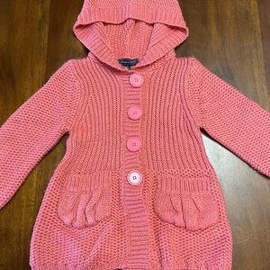 Pumpkin Patch Girls Pink Hooded Sweater with Pockets - Size 5